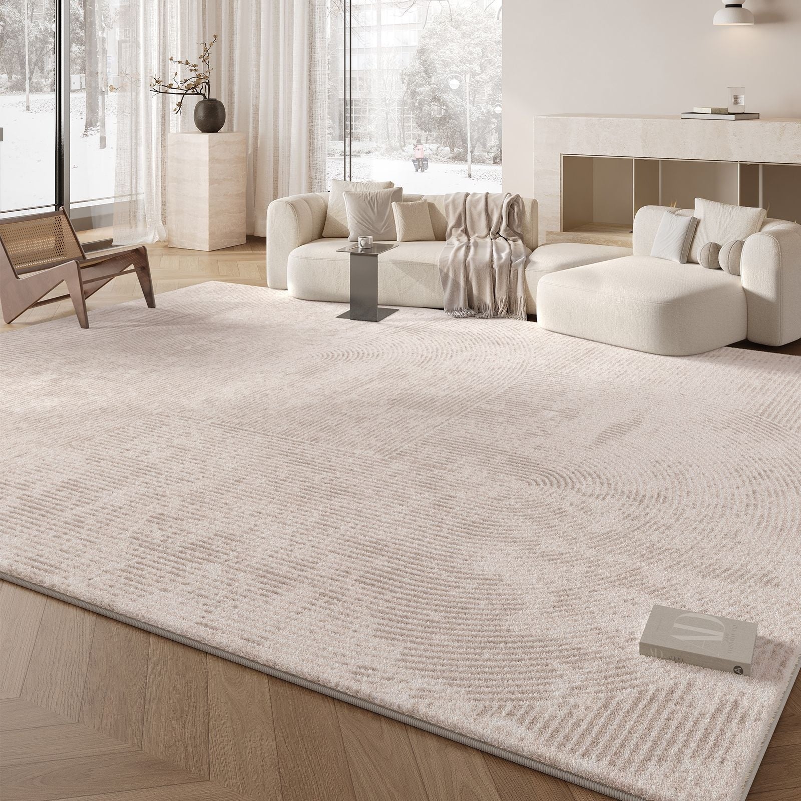 Cream Style Soft Polyester Carpet for Living Room