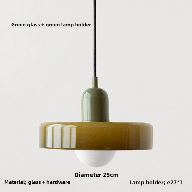 Vintage Glass Pendant Light with Adjustable Hanging Wire