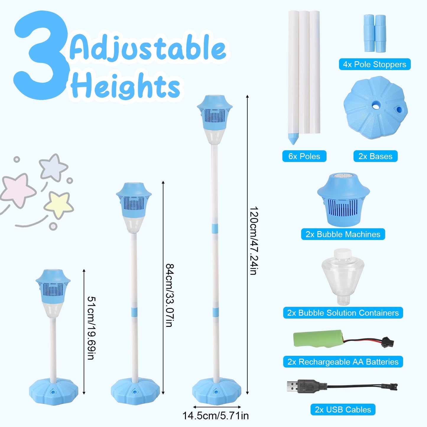 GlowStream™ Adjustable Musical Bubble Tower