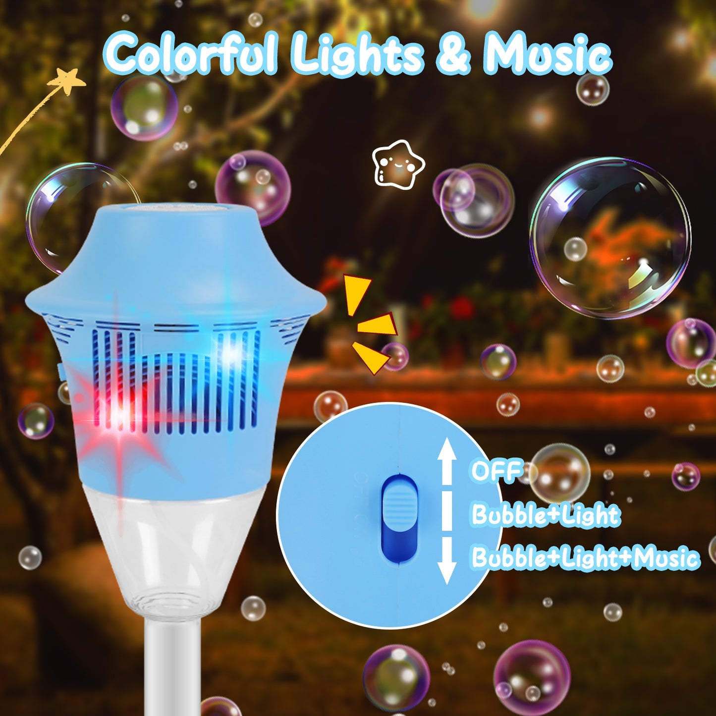 GlowStream™ Adjustable Musical Bubble Tower