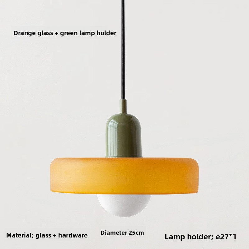 Vintage Glass Pendant Light with Adjustable Hanging Wire