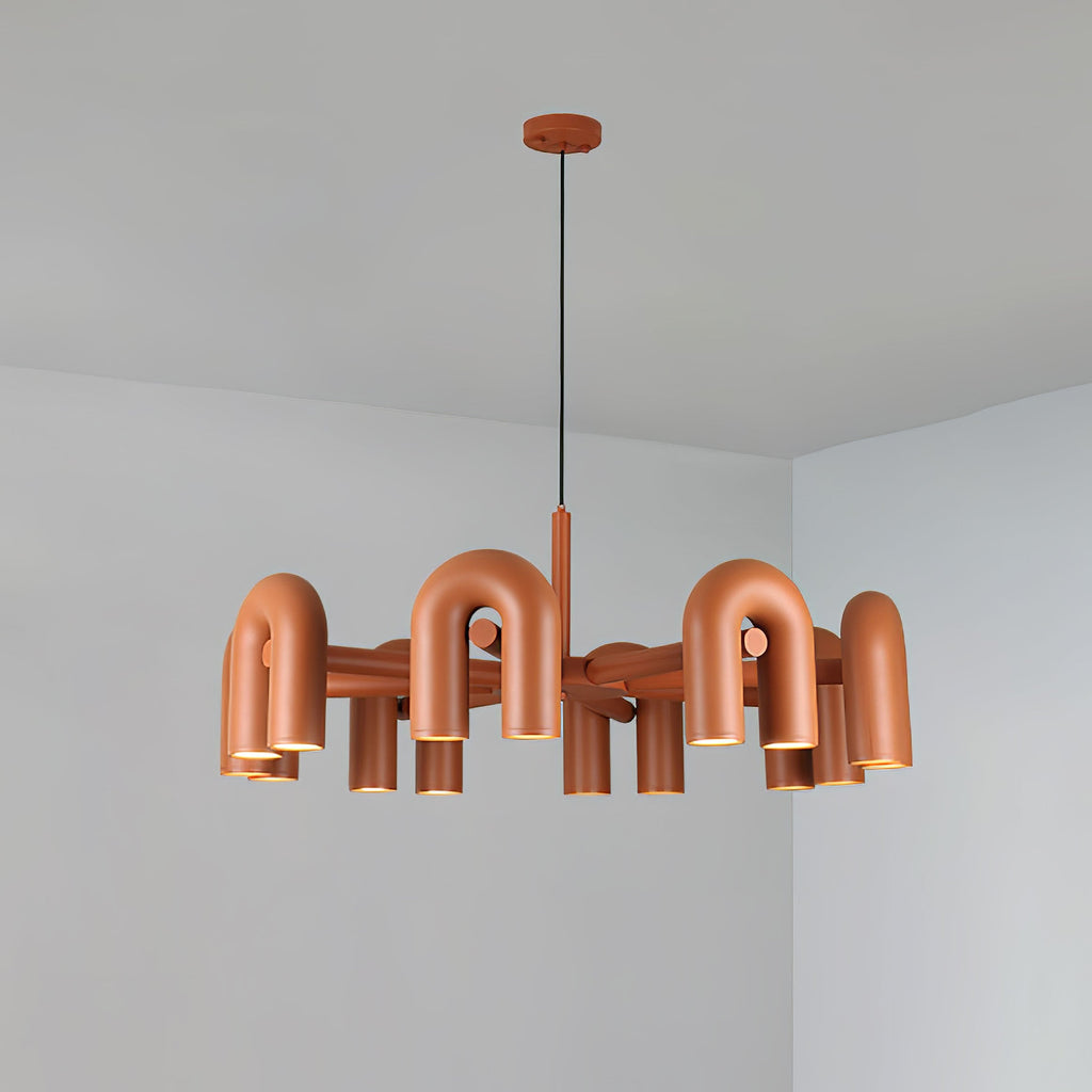 Rotatable U-shaped Pipe Chandelier For Hotel Restaurants Living Rooms And Bedrooms