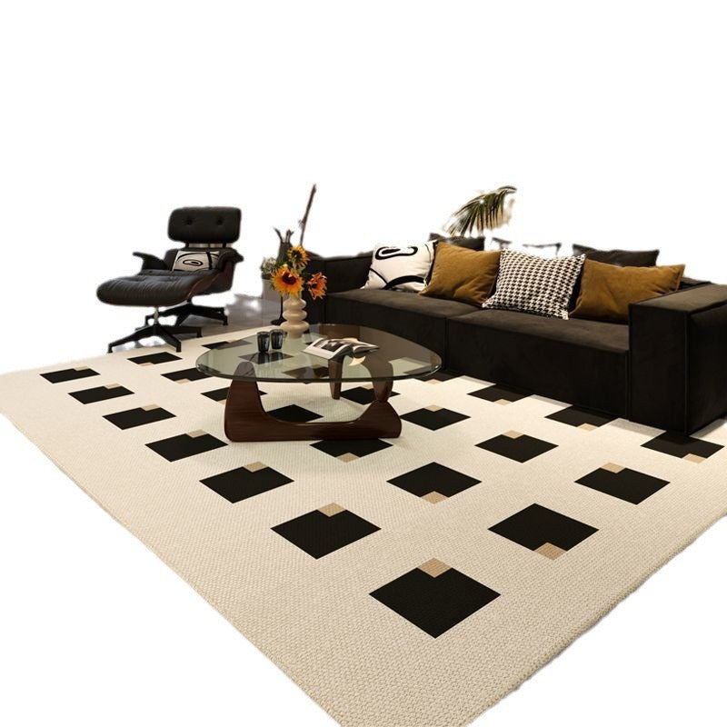 Black light luxury living room carpet