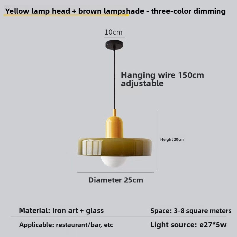 Vintage Glass Pendant Light with Adjustable Hanging Wire