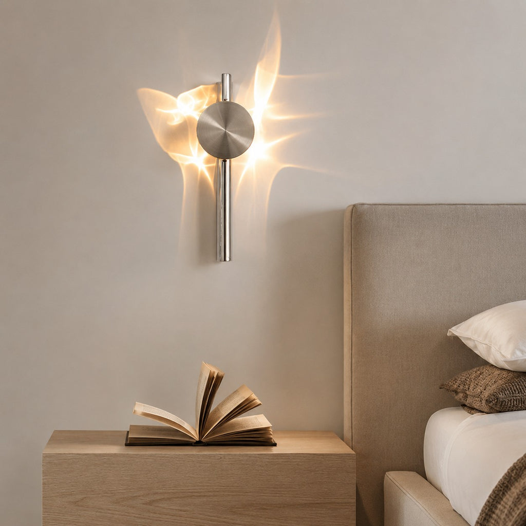 Corrugated Stainless Steel Rotating Living Room Wall Lamp
