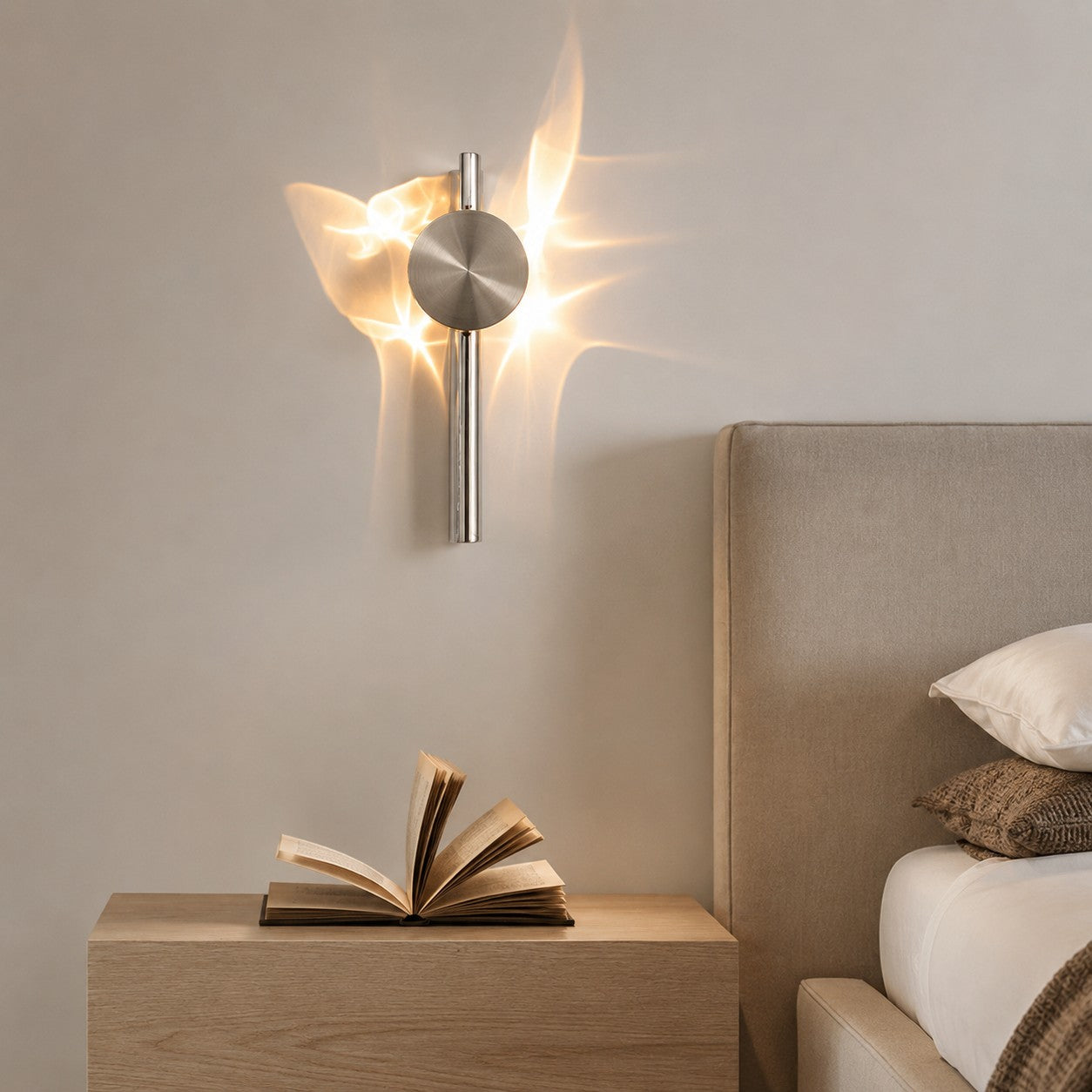 Corrugated Stainless Steel Rotating Living Room Wall Lamp