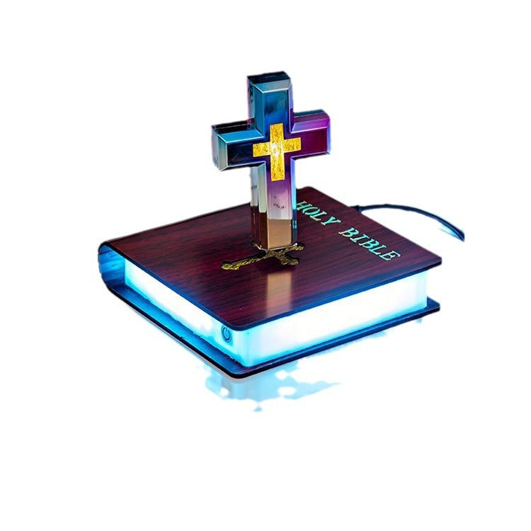Magnetic levitation cross-shaped table lamp ornament