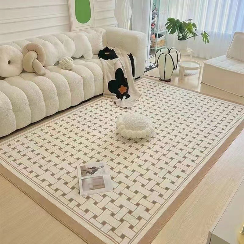 Imitation Cashmere Geometric Cream Style Carpet