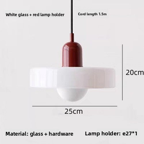 Vintage Glass Pendant Light with Adjustable Hanging Wire
