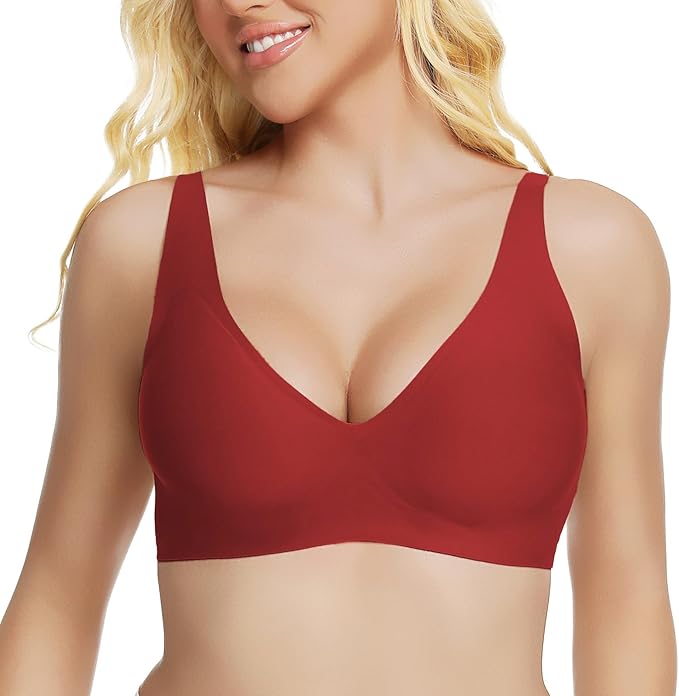 Jelly™ Women’s Wireless Seamless Push-Up Bralette – Deep V Comfortable Everyday Bra