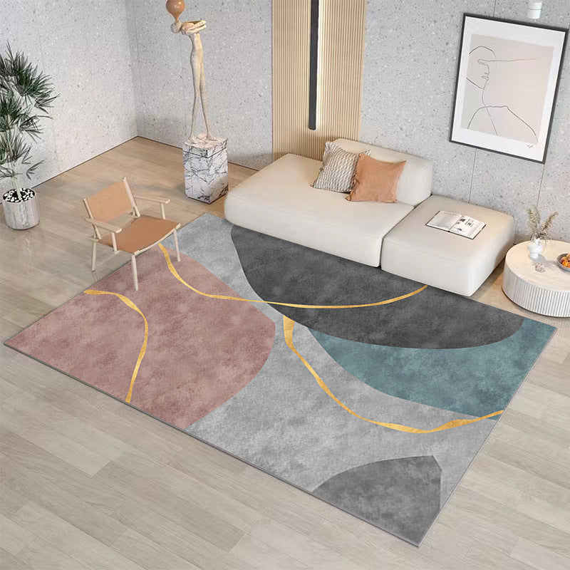 Modern Geometric Stain-Resistant Polyester Carpet