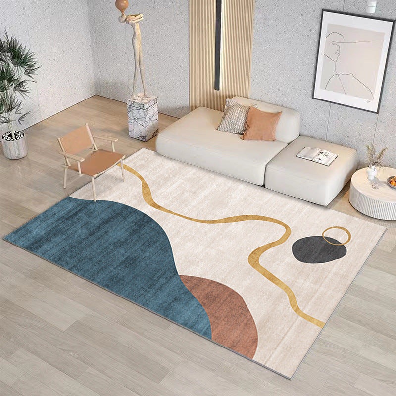 Modern Geometric Stain-Resistant Polyester Carpet