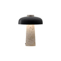 Yellow Travertine Mushroom Table Lamp Warm Light Bedside Decor