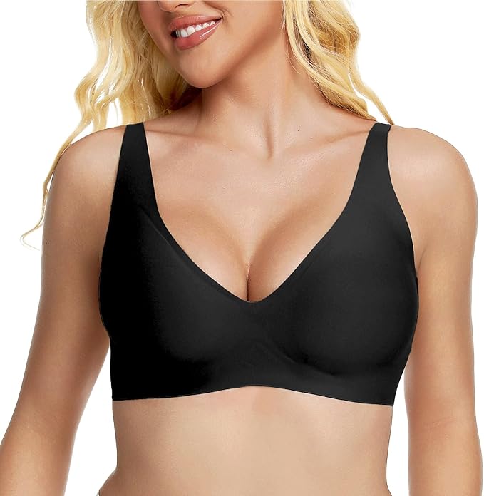 Jelly™ Women’s Wireless Seamless Push-Up Bralette – Deep V Comfortable Everyday Bra