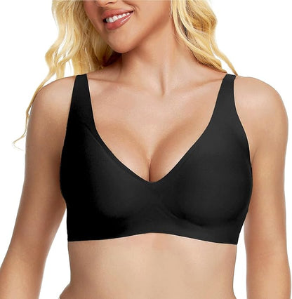 Jelly™ Women’s Wireless Seamless Push-Up Bralette – Deep V Comfortable Everyday Bra