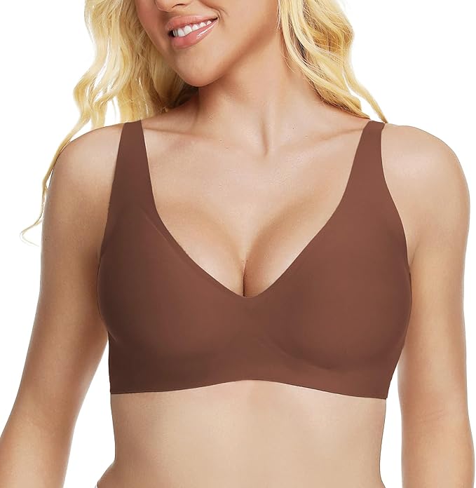 Jelly™ Women’s Wireless Seamless Push-Up Bralette – Deep V Comfortable Everyday Bra