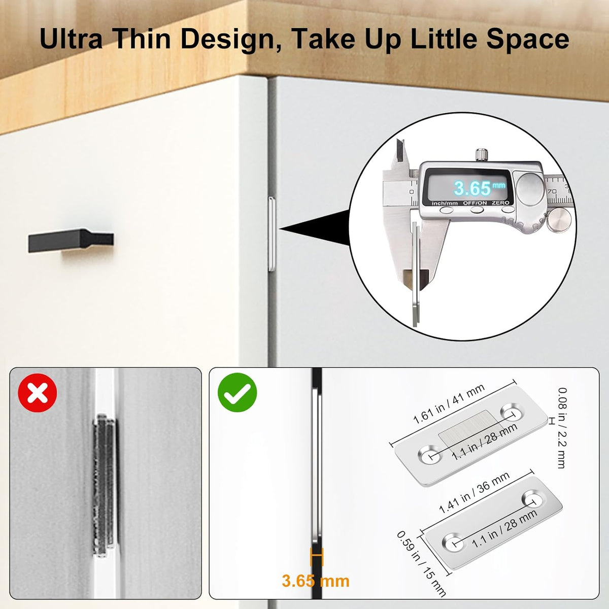 Ultra-Thin Magnetic Cabinet Catch