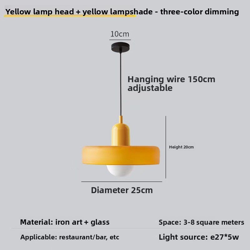 Vintage Glass Pendant Light with Adjustable Hanging Wire