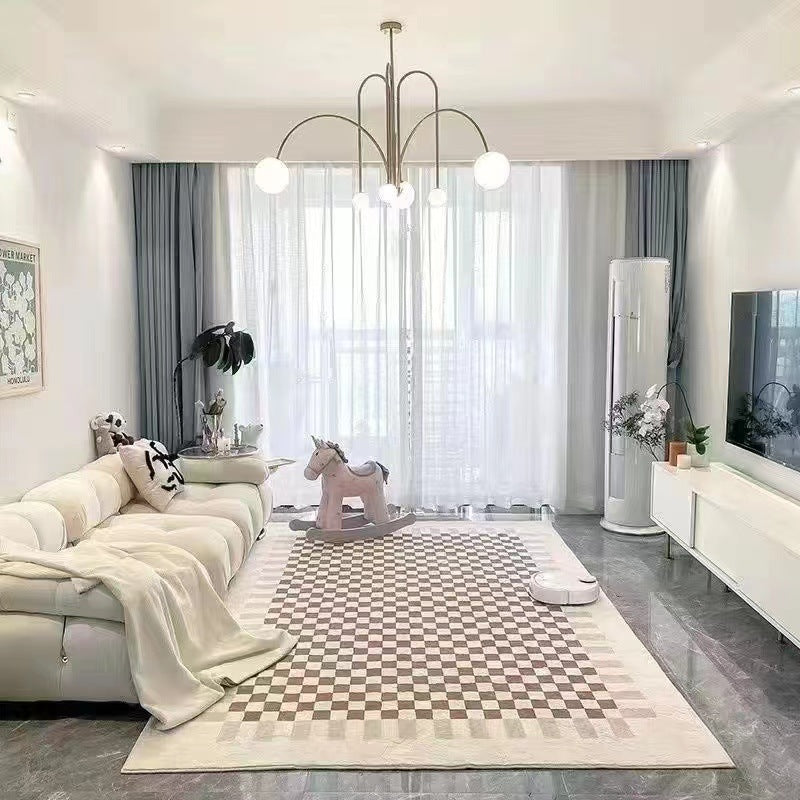 Imitation Cashmere Geometric Cream Style Carpet