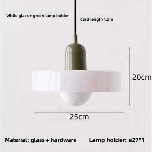 Vintage Glass Pendant Light with Adjustable Hanging Wire