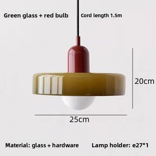 Vintage Glass Pendant Light with Adjustable Hanging Wire