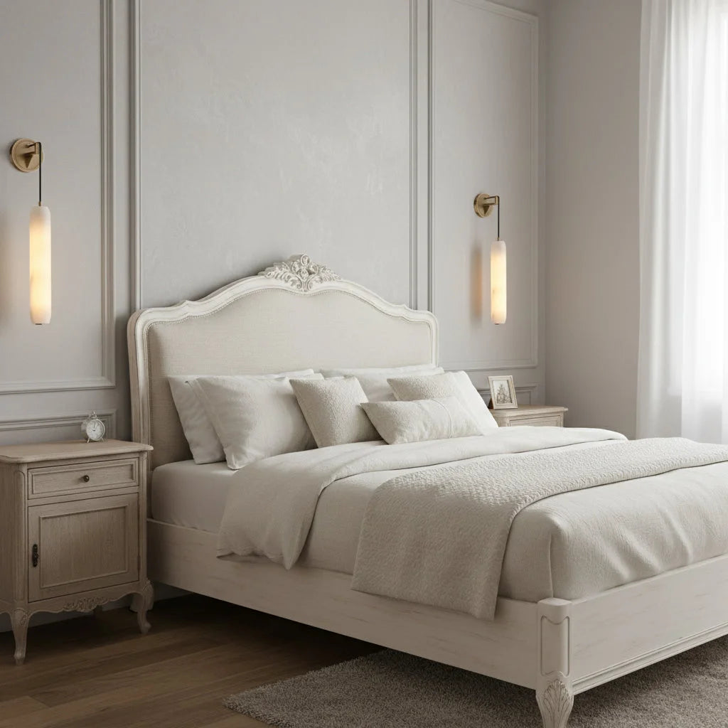 Natural Marble Bedroom Simple Soft Long Strip Suspension Wire Copper Small Droplight