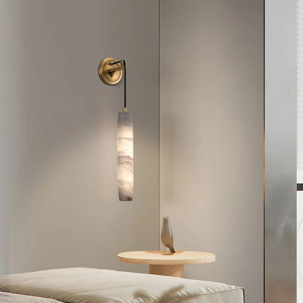 Natural Marble Bedroom Simple Soft Long Strip Suspension Wire Copper Small Droplight