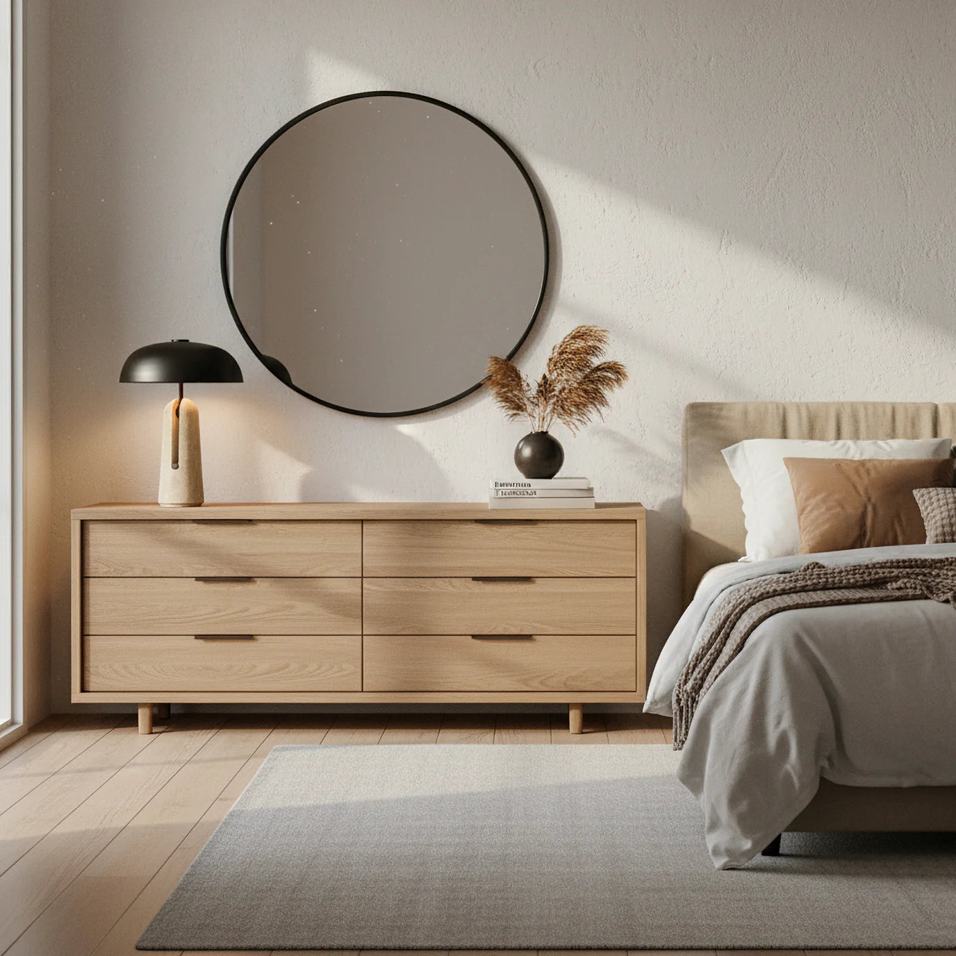 Travertine Table Lamp Night Light Bedroom Ambient Lighting