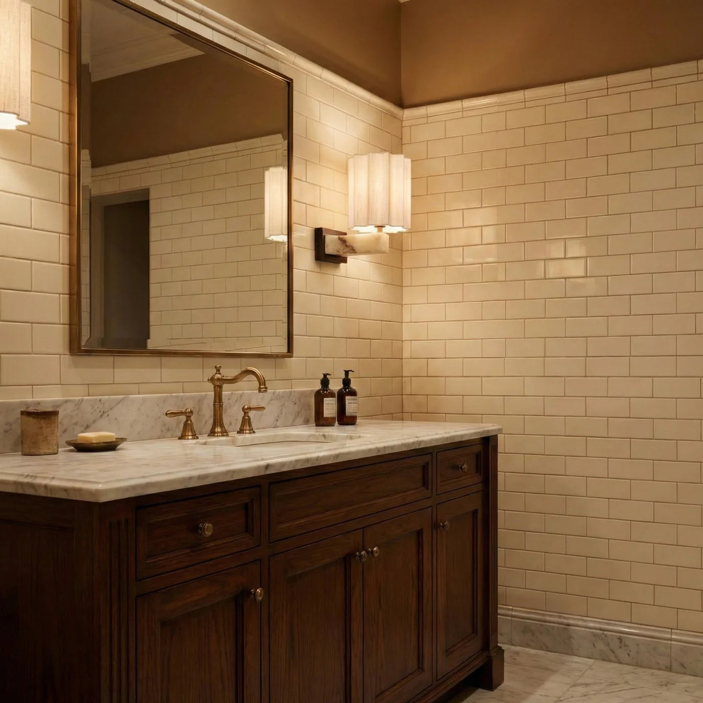High-end Danish Marble And Travertine Lamp For The Living Room