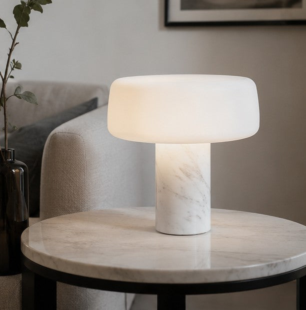 Natural Texture Marble Bedside Table Lamp