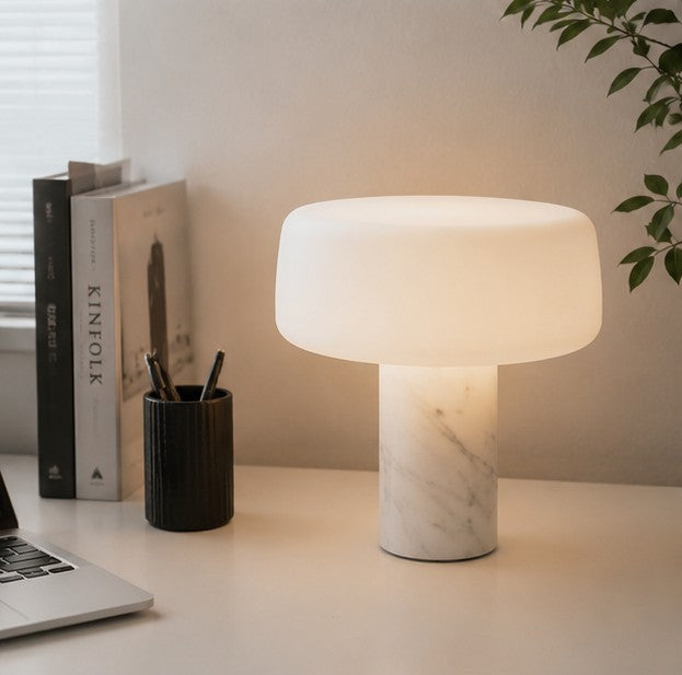 Natural Texture Marble Bedside Table Lamp