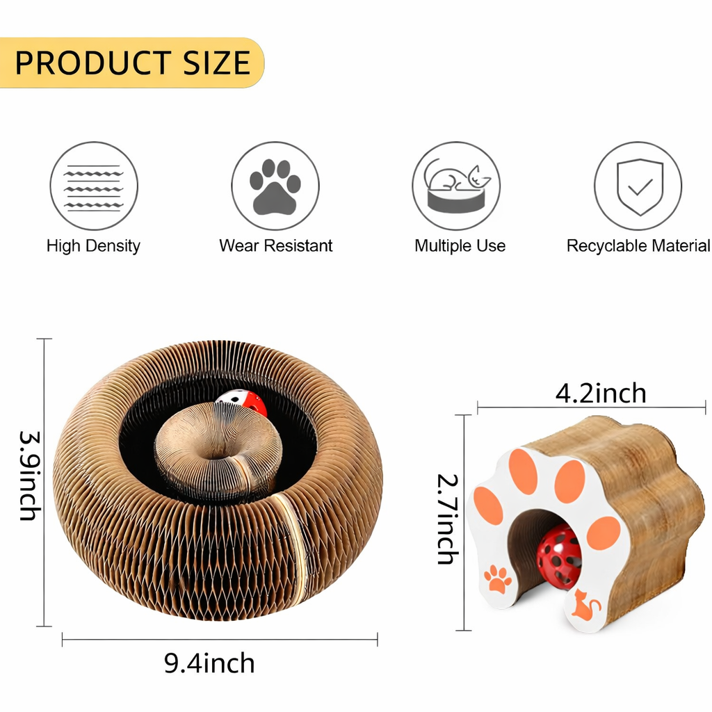 Shape-Shifting Accordion Cat Scratcher