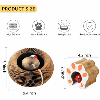 Shape-Shifting Accordion Cat Scratcher
