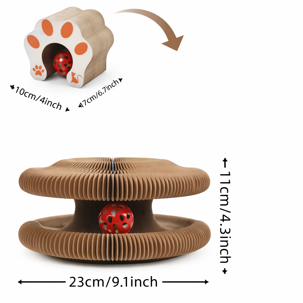 Shape-Shifting Accordion Cat Scratcher