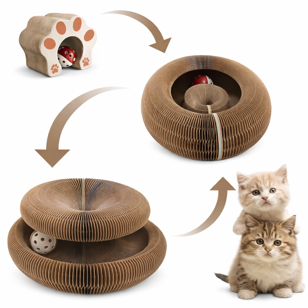 Shape-Shifting Accordion Cat Scratcher