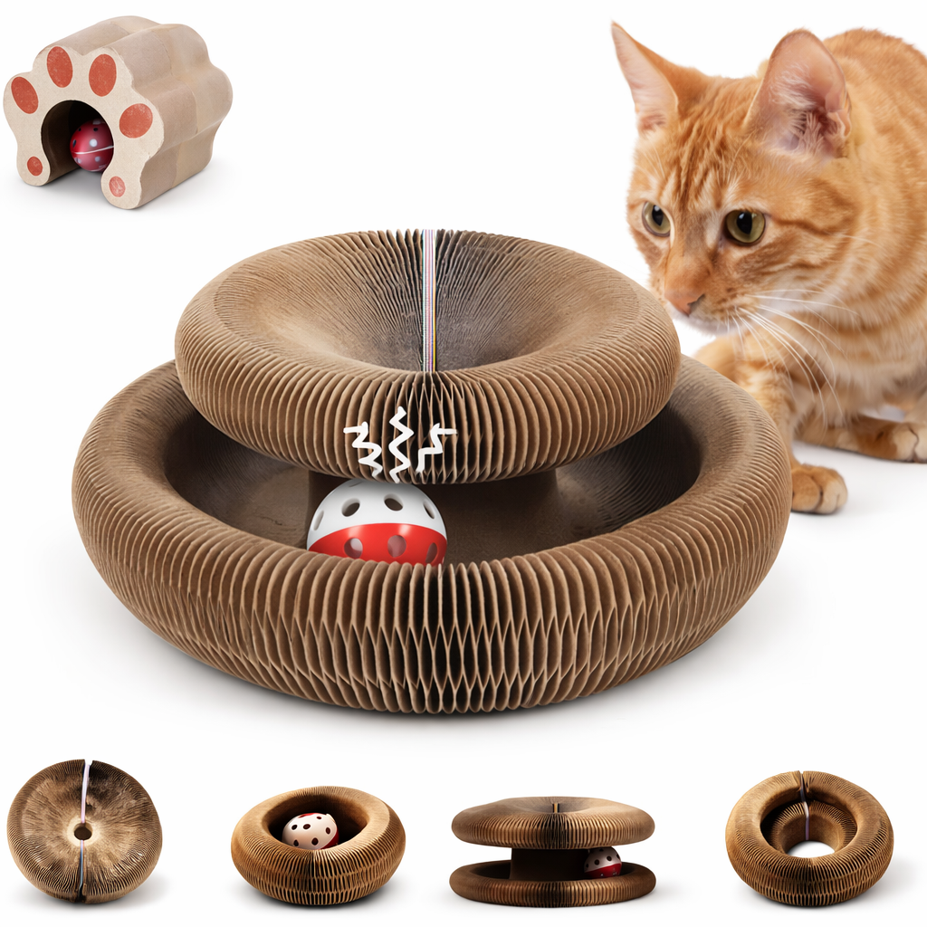 Shape-Shifting Accordion Cat Scratcher