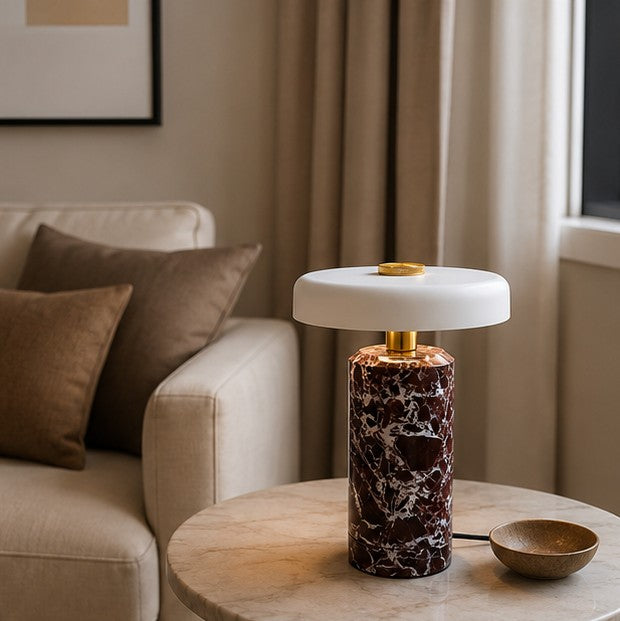 Levanto Rosso Marble Table Lamp