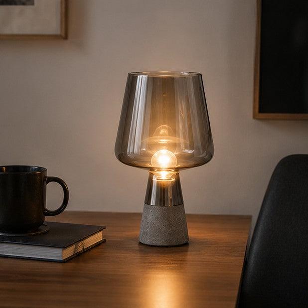 Simple modern cement glass table lamp