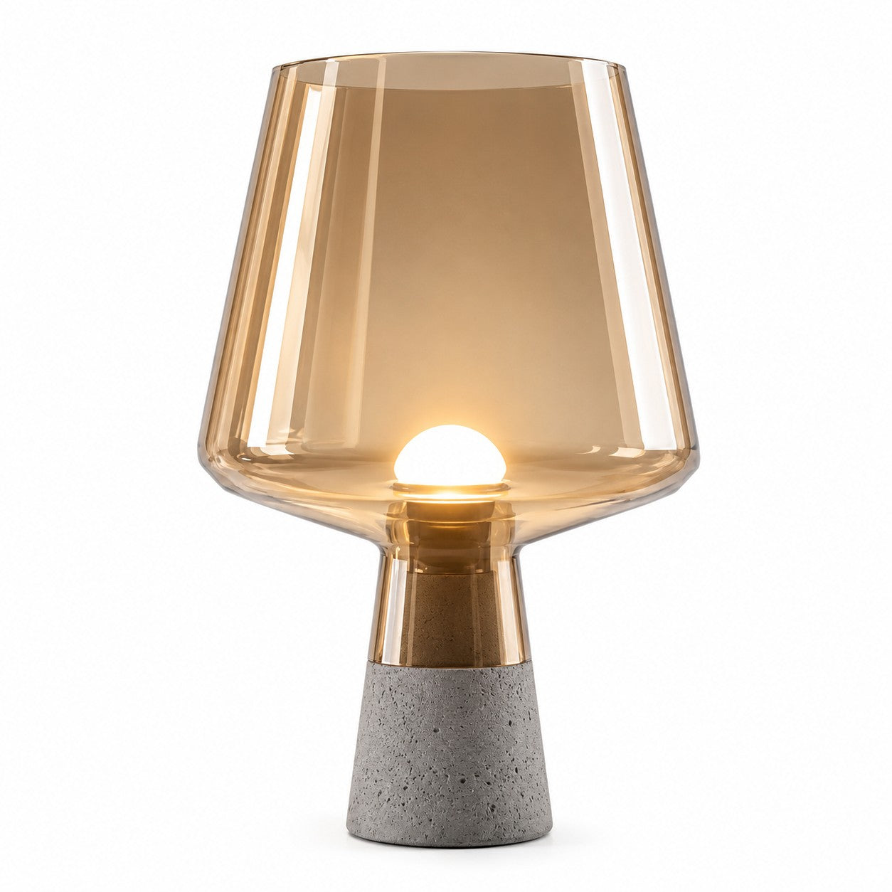 Simple modern cement glass table lamp