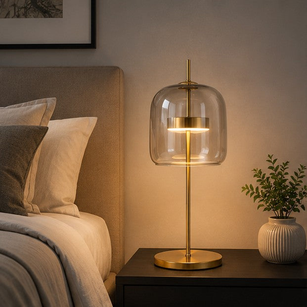 Modern Bedside LED Glass Lamp