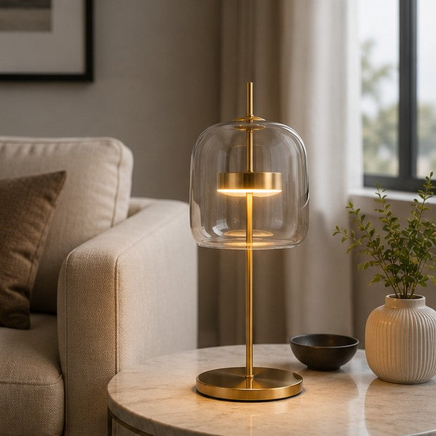 Modern Bedside LED Glass Lamp