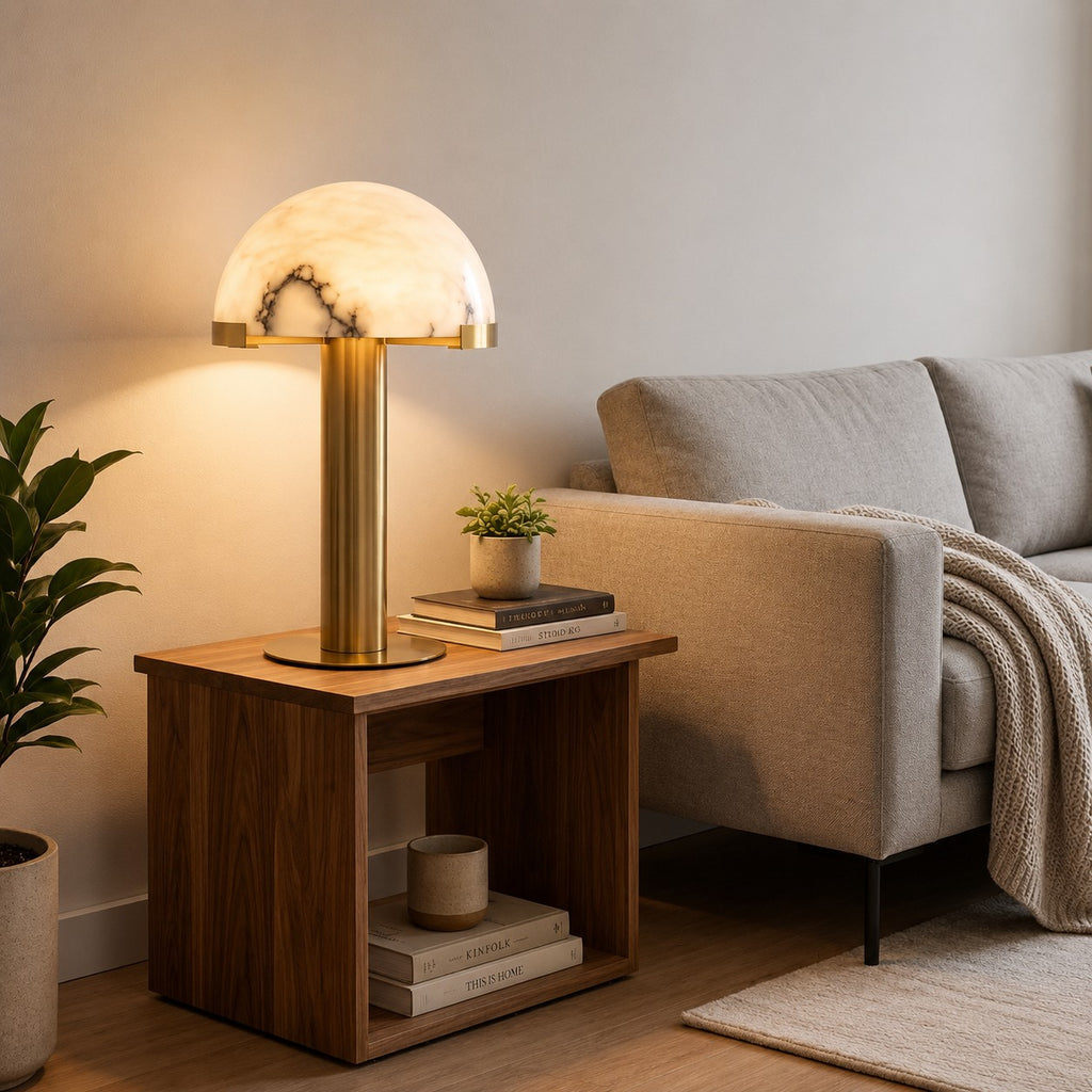 Postmodern Natural Marble Table Lamp For Living Room And Bedroom