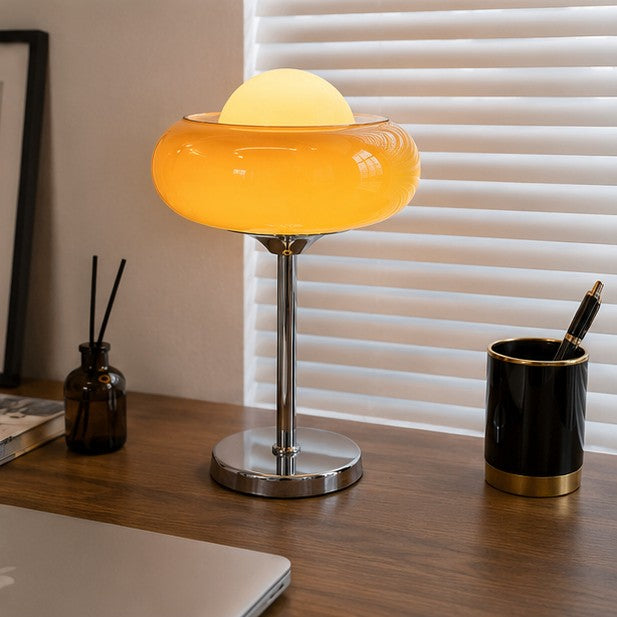 Glass table lamp, egg tart lamp