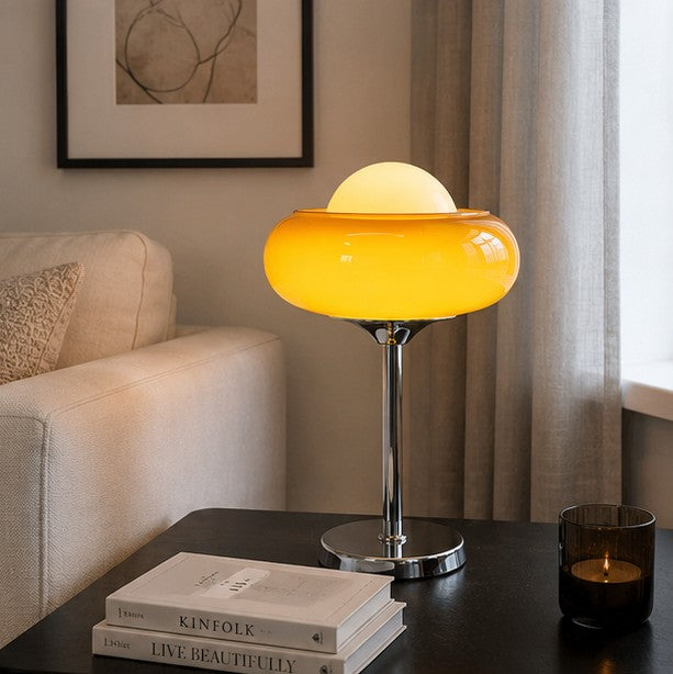 Glass table lamp, egg tart lamp