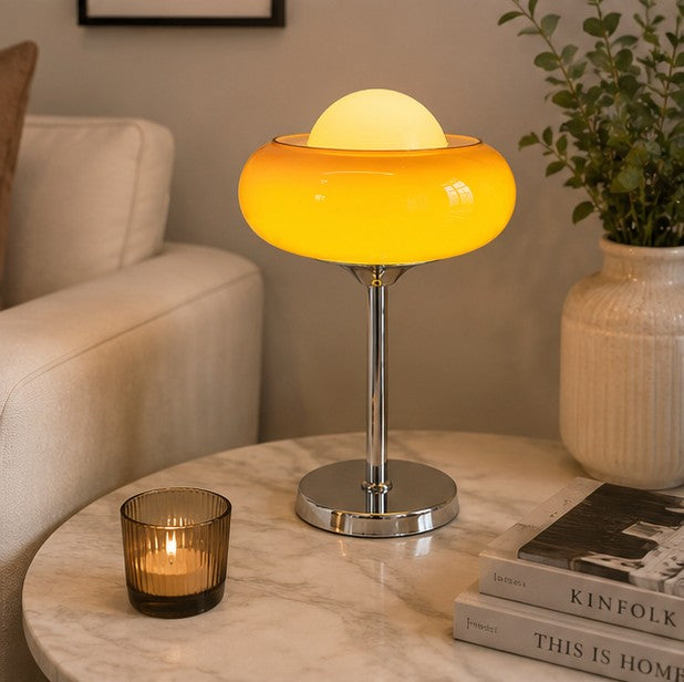 Glass table lamp, egg tart lamp