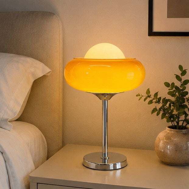 Glass table lamp, egg tart lamp