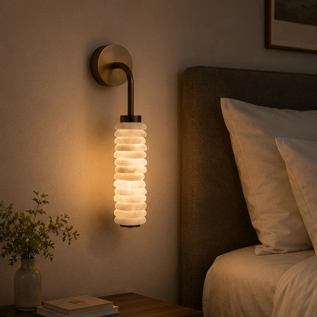 Natural Marble Wall Lamp French-style Light Luxury Living Room Lighting