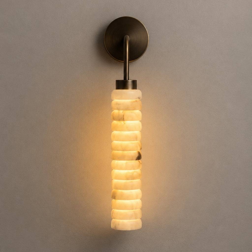 Natural Marble Wall Lamp French-style Light Luxury Living Room Lighting