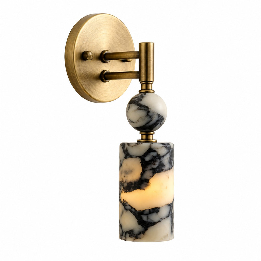 Retro Living Room And Bedroom Natural Marble Wall Sconce