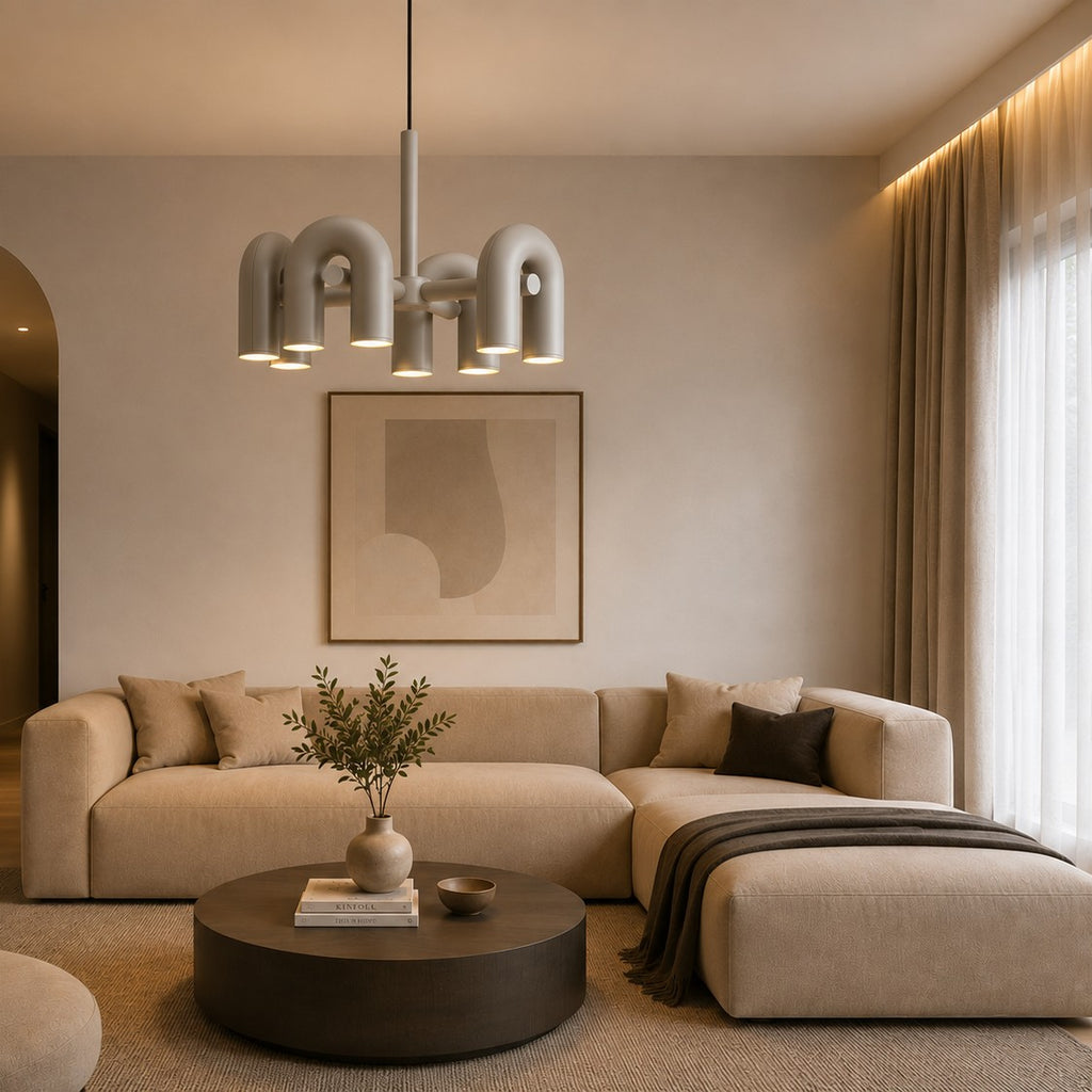 Rotatable U-shaped Pipe Chandelier For Hotel Restaurants Living Rooms And Bedrooms